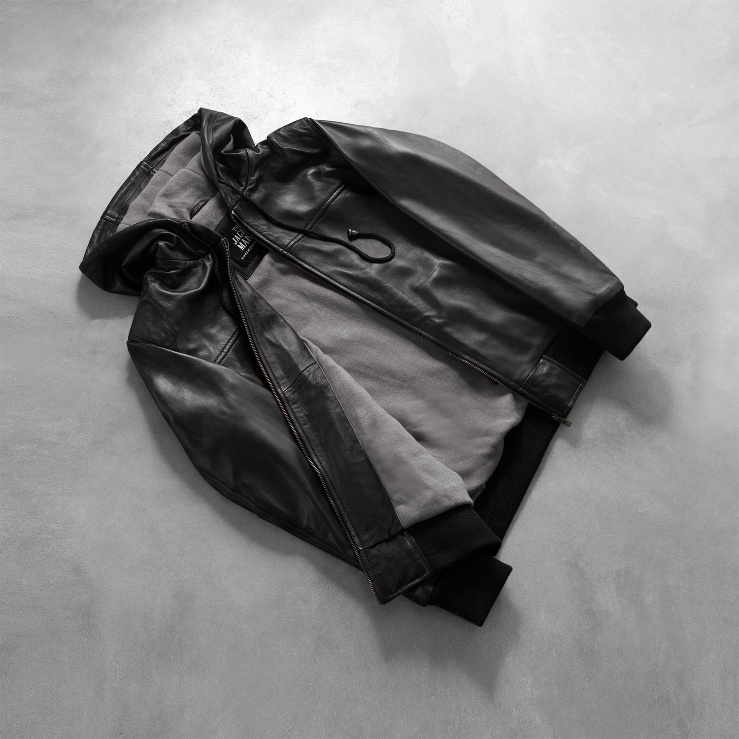 Men's Nintenzo Black Hooded Leather Bomber Jacket – The Jacket Maker